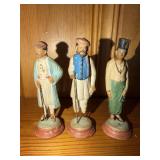 3 hand painted clay or terracotta Lucknow