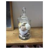 Jar of collectible shells