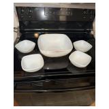 Pyrex Hostess Oven and Table set of opal white
