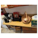 Cabinet and counter contents in utility room