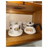 Corning Ware Indian Summer coffee pot with 9 cups