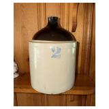 2 Gallon stoneware pottery whiskey jug