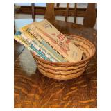 Basket containing Dr Seuss books - The Cat in the