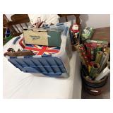Christmas lot including wrapping paper, ornaments,