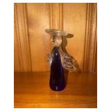 Art glass angel figurine with cobalt blue