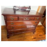 Mahogany dresser with 5 drawers 45 X 20.75 X