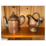 Small copper and brass ash scuttle bucket