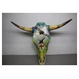 Teepee and Eagle Painted Skull