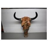 Indian on Horseback Painted Skull