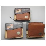 Three American Bison Zip Wallets