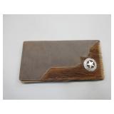 Leather and Cowhide Checkbook Cover