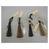 Four CC Horsehair Keychains
