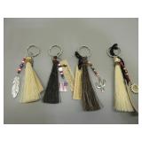 Four CC Horsehair Keychains