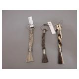 Three CC Horsehair Keychains