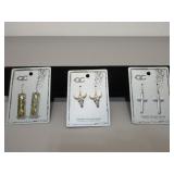 Three Pair CC Earrings