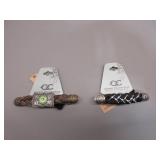 Two CC Horsehair Barrettes