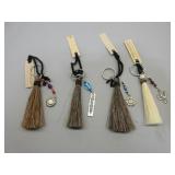 Four CC Horsehair Keychains