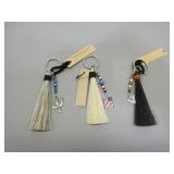 Three CC Horsehair Keychains