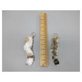 Two Bobcat Tail Keychains