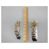 Two Bobcat Tail Keychains