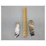 Two Bobcat Tail Keychains