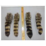 Four Raccoon Tails