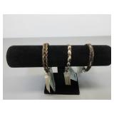 Three CC Horsehair Adjustable Bracelets