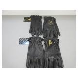 Four Pair Deer Skin Unlined Gloves, Sz. M Womens