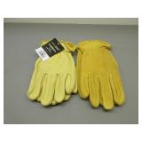 Two Pair Elk Skin Unlined Gloves, Sz. XXXL