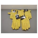 Five Pair Elk Skin Unlined Gloves, Sz. XL