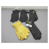 Four Pair Deer Skin Unlined Gloves, Sz. S Womens