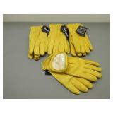 Four Pair Deer Skin Lined Gloves, Sz. M Womens