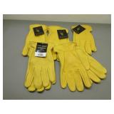 Five Pair Elk Skin Unlined Gloves, Sz. XXL