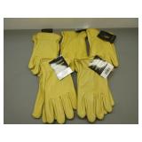 Five Pair Elk Skin Unlined Gloves, Sz. L