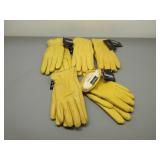 Five Pair Deer Skin Lined Gloves, Sz. L Womens