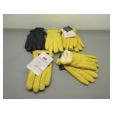 Five Pair Deer Skin Lined Gloves, Sz. XL Women