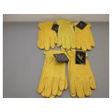 Five Pair Deer Skin Unlined Gloves, Sz. XL Womens