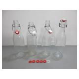 Four Swing Top Glass Bottles 16 oz.