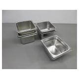 Six Stainless Steel Pans, 1/6 x 4"