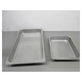 Two Stainless Steel Pans, Whole & 1/2 x 2"