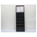 Metal File Holder w/Clock on Top