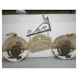 Three Hanging Wooden Signs
