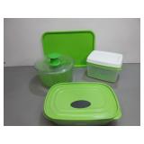 Salad Spinner and Storage Containers & Tray
