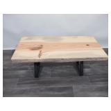 Pine and Metal Coffee Table