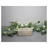 Rose Garland and Wooden Storage Box