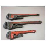 Two 18", One 12"  Ridgid Pipe Wrenches