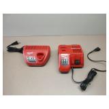 Two Milwaukee Battery Chargers