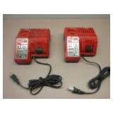 Two Milwaukee Battery Chargers