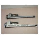 Two 24" Ridgid Aluminum Pipe Wrenches