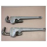 Two 18" Ridgid Aluminum Pipe Wrenches